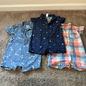 3- size 24 month Carter’s and OshKosh B’Gosh Brands one piece shorts